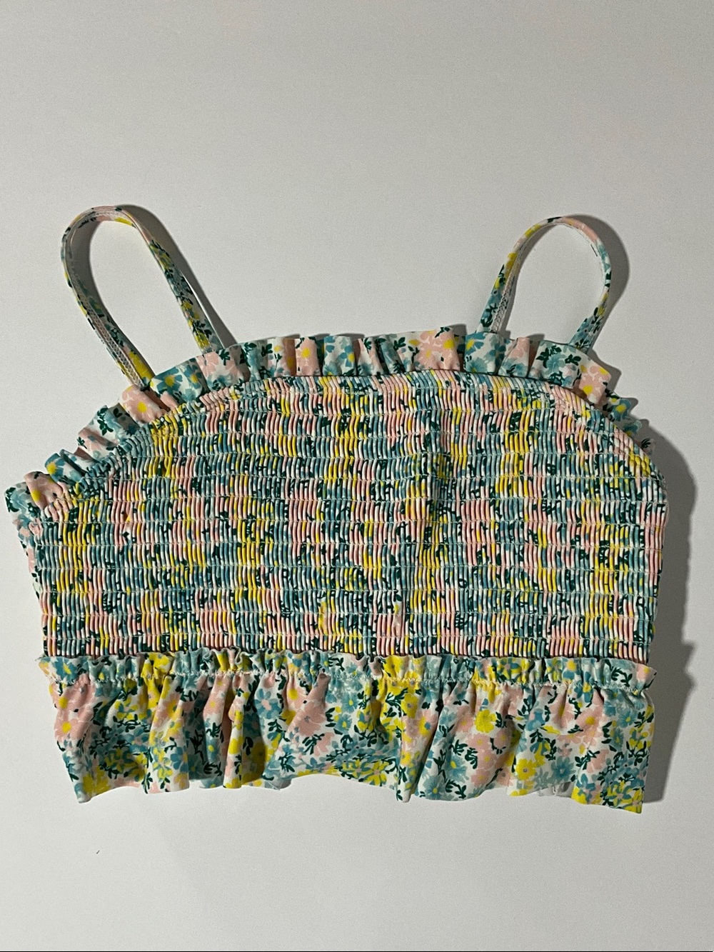 Tucker + Tate Floral Smocked Tank Top - Pink, Green, Yellow